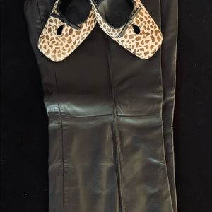 Women’s Brown Leather Pants. Size 2